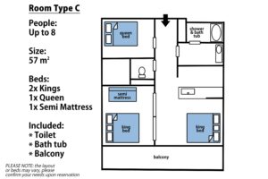 Floor Plan for type c 8 guests