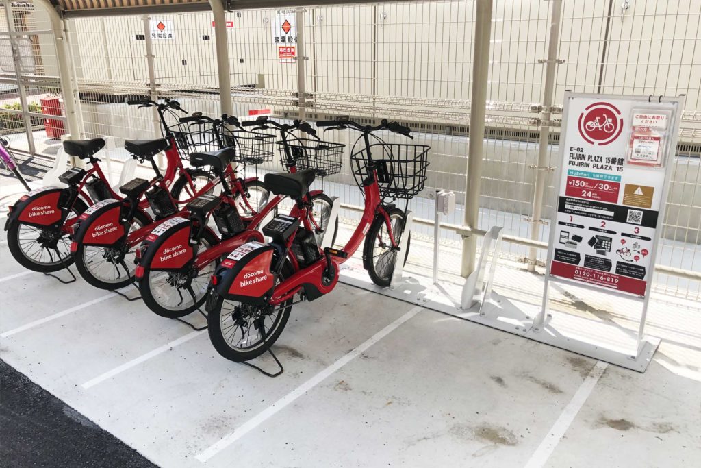 The bike line-up next to building.